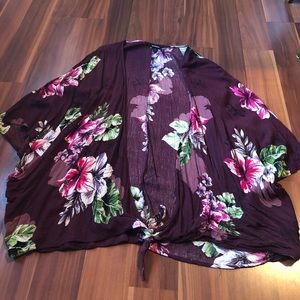 Purple floral kimono